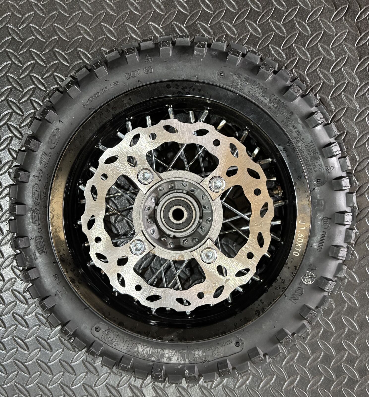 10" Front wheel hub (complete)-  Rim,Tube,Tyre and Disk 