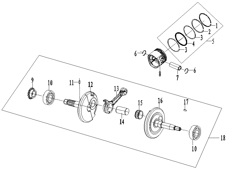 CRANKSHAFT CONNECTING-ROD ASSY/PISTON