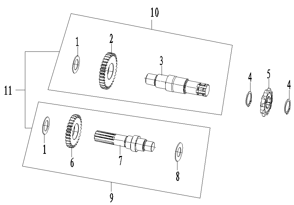 TRANSMISSION MAIN,COUNTER SHAFT