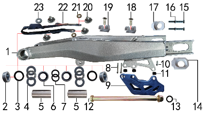 8 Rear swingarm