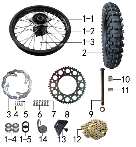 12 Rear wheel