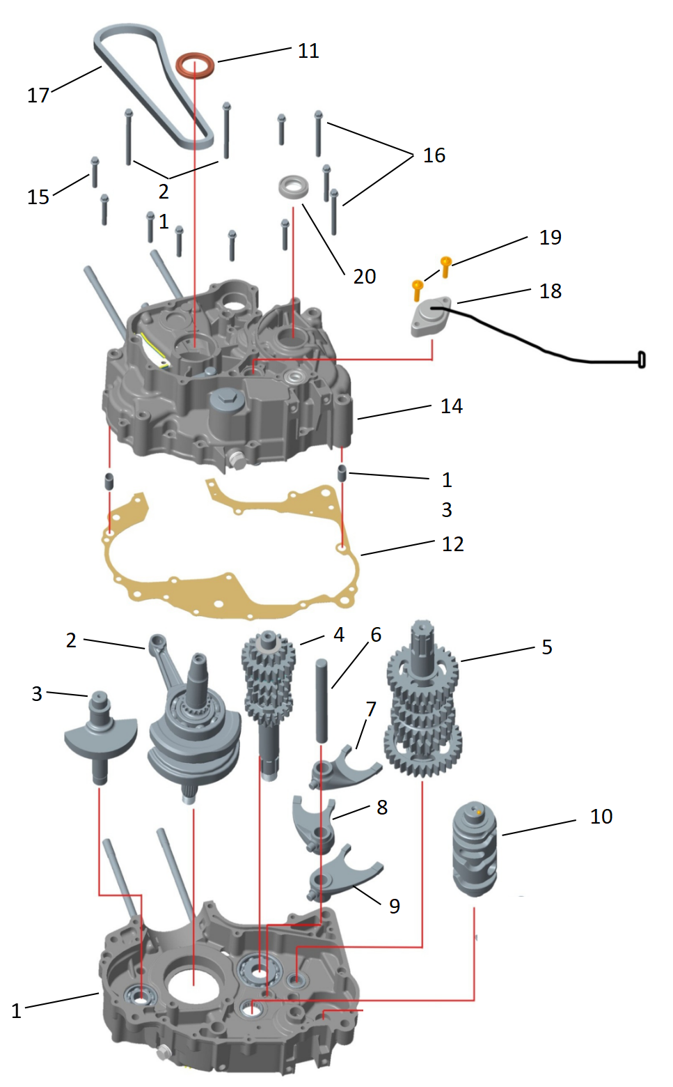 1 Crankcase assembly