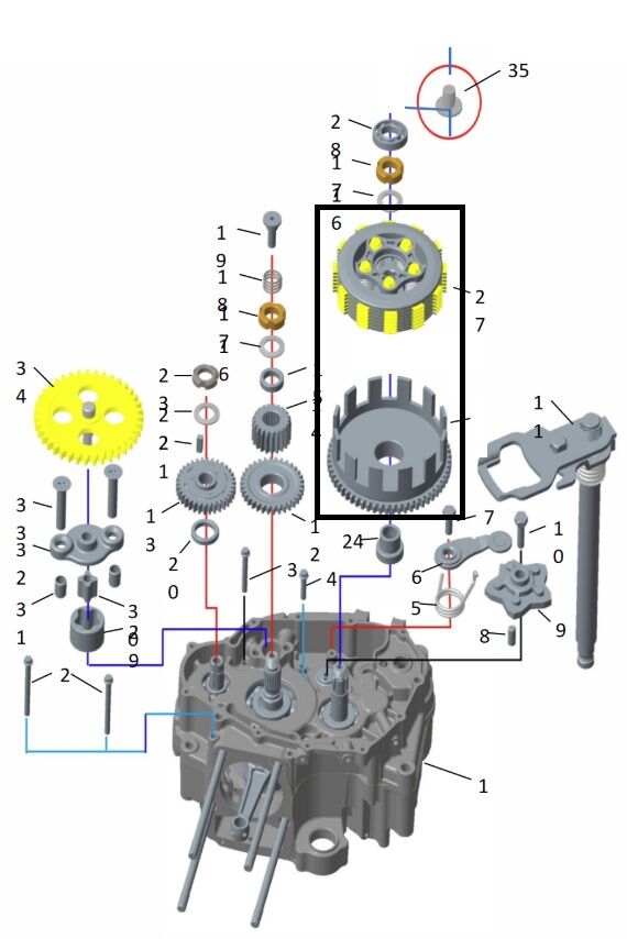 2 Clutch &amp; Oil pump assy