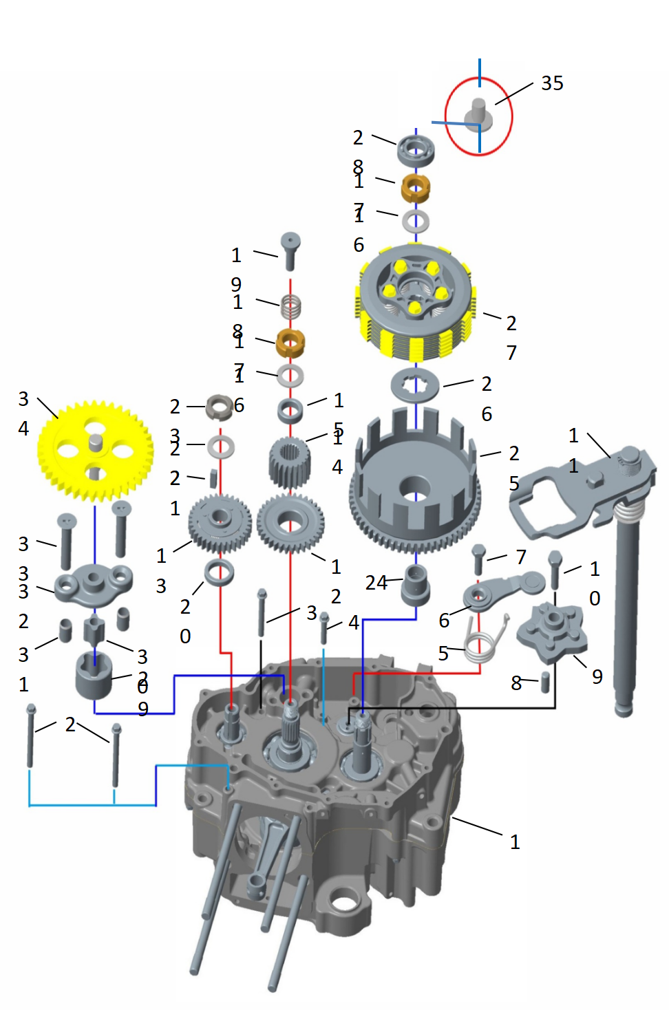 2 Clutch &amp; Oil pump assy
