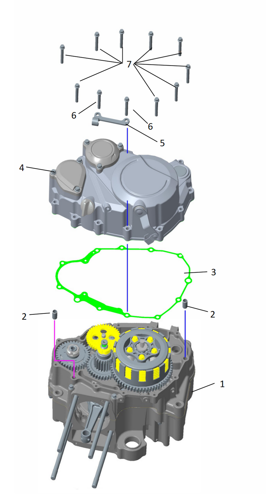 3 Crankcase cover, Right