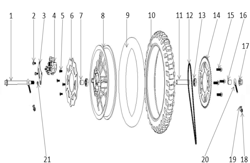 5 E-MD07 REAR WHEEL&amp;TIRE ASSY.