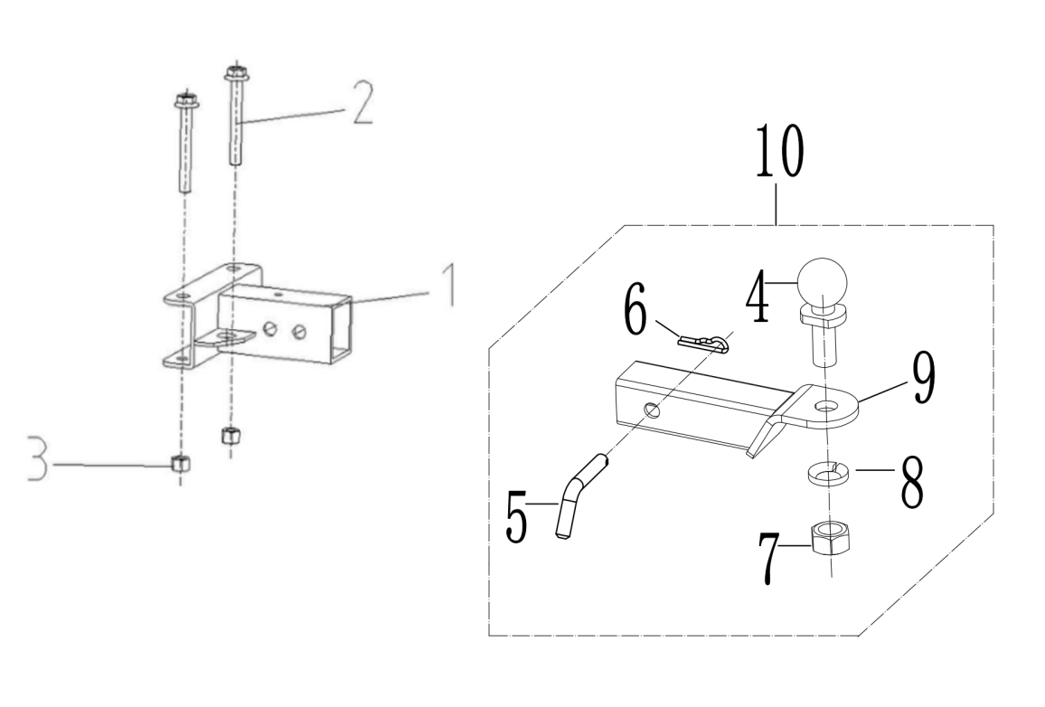 3 Rear Tow Hitch Assy