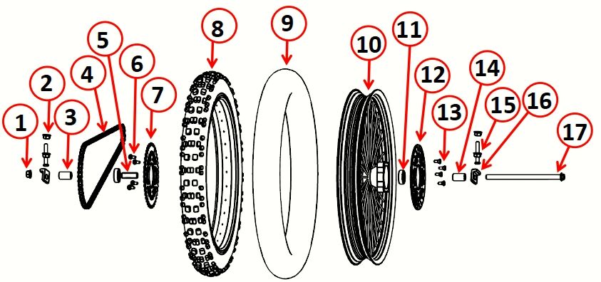 ECR3000 14" Rear wheel