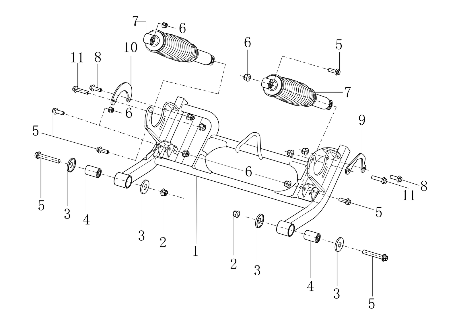 8 REAR SWING ARM ASSY