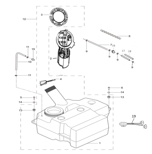 12 FUEL TANK(with Fuel Filter)