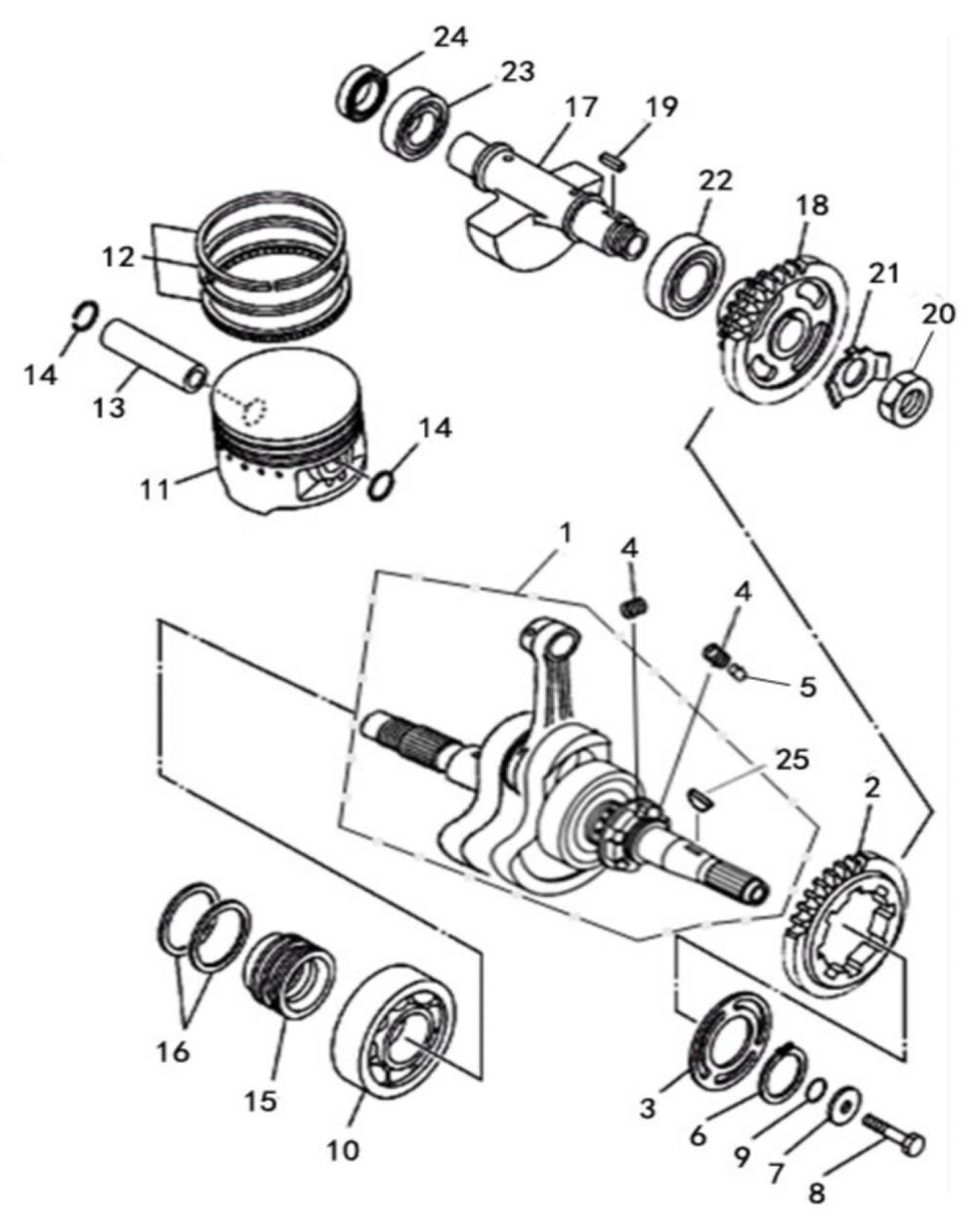 7 CRANKSHAFT PISTON