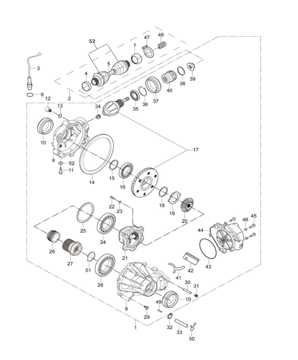 13 TRANSMISSION CASE FRONT AXLE