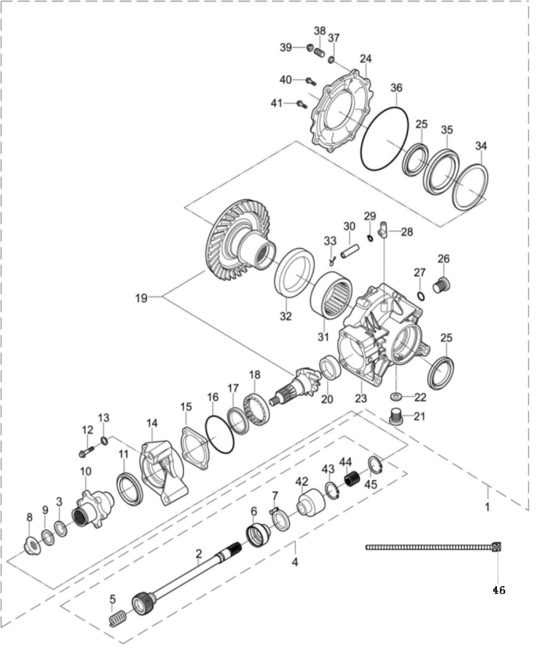15 TRANSMISSION CASE REAR AXLE