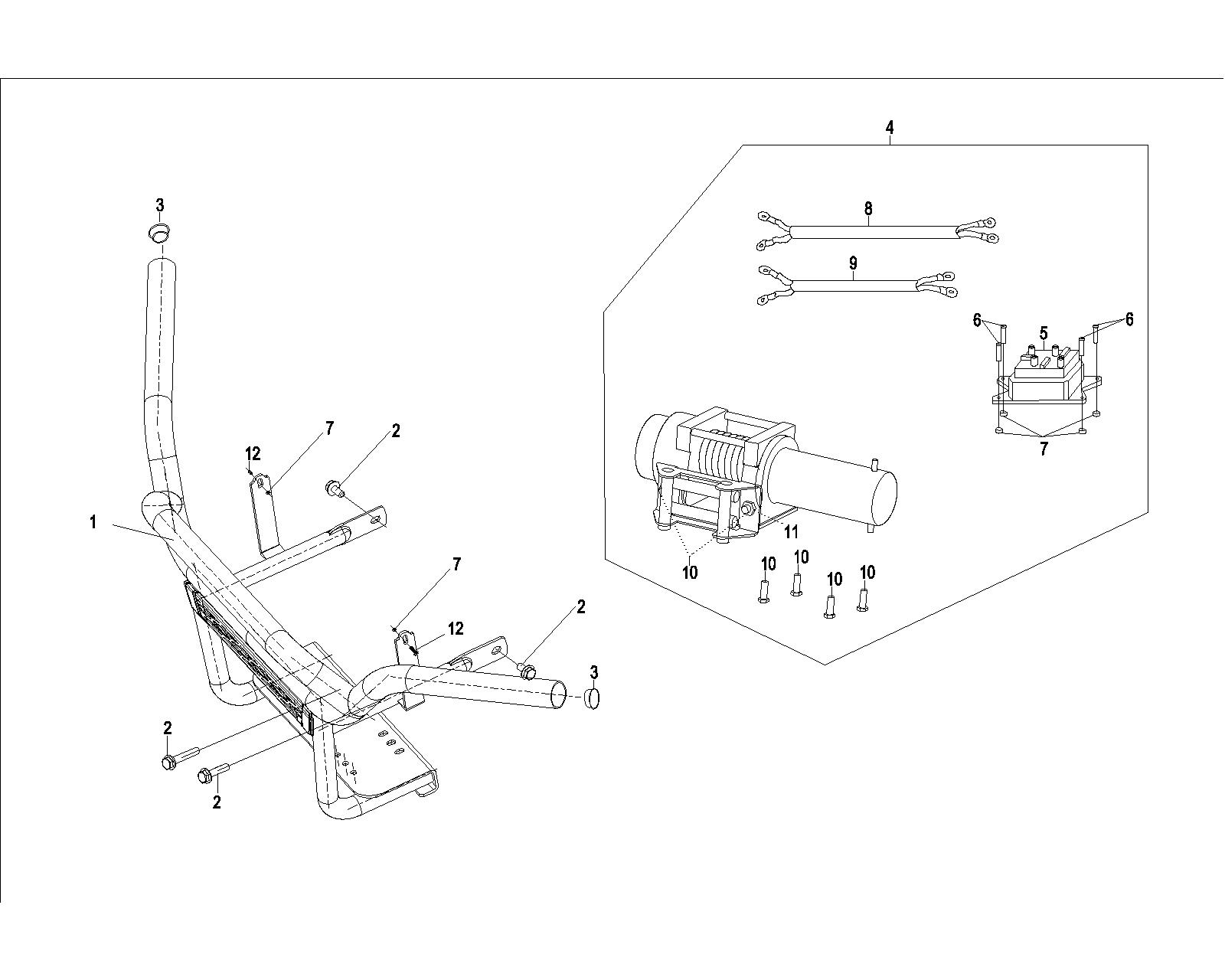 25 FRONT BUMPER &amp; WINCH ASSY