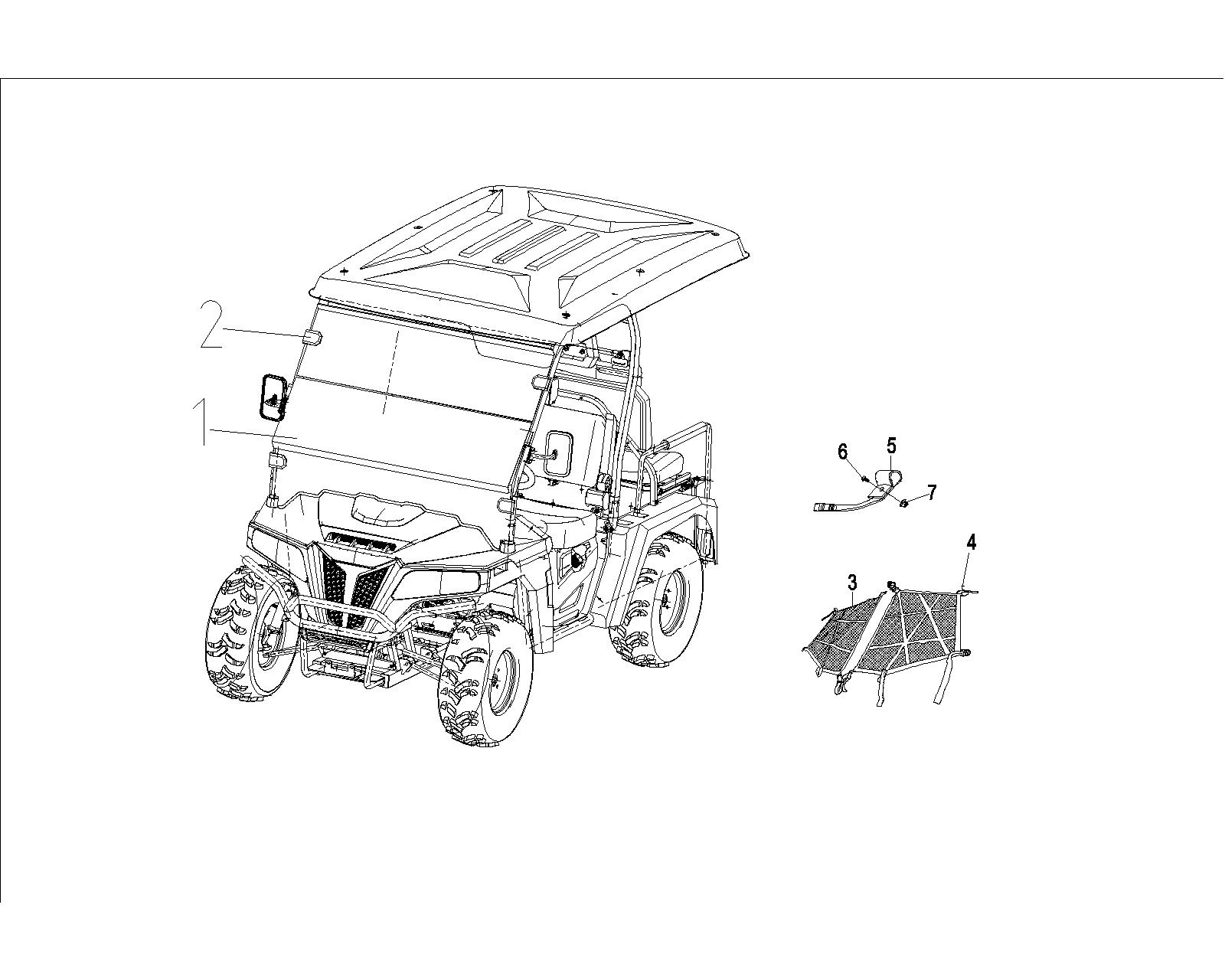 29 WINDSHIELD &amp; MESH DOOR