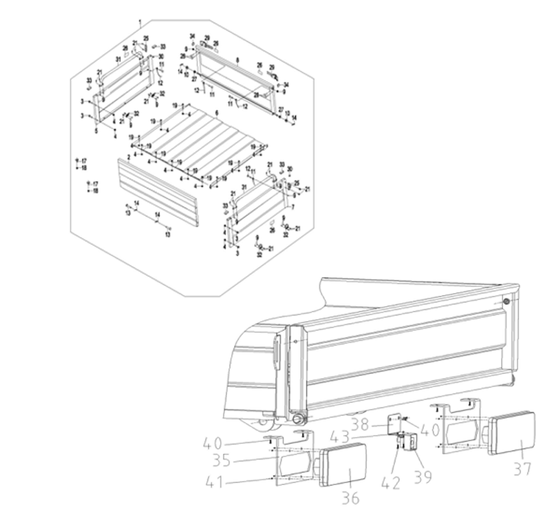1 REAR CARGO BOX ASSY