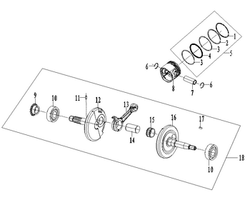 CRANKSHAFT CONNECTING-ROD ASSY/PISTON