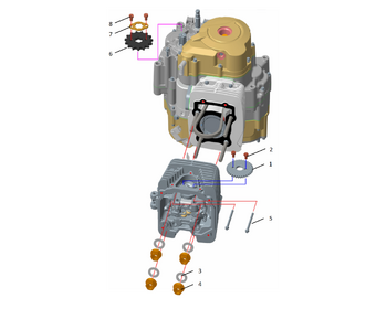 6 Cylinder head assy & sprocket