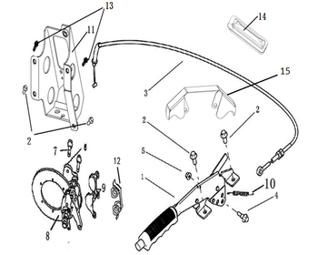 AUXILIARY BRAKE AND SHIFT ROD (MATCH REAR DIFFERENTIAL WITH LOCK, 4DB-23800X10)