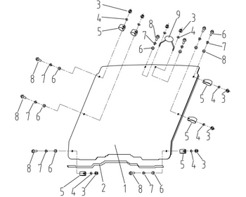 WINDSHIELD (LONG BENCH SEAT, NEW FACE)