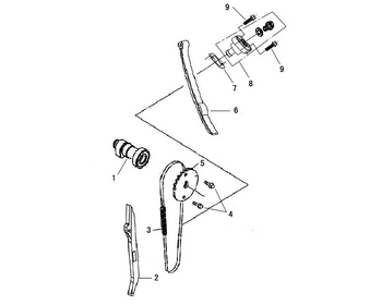 3 Camshaft assembly, timing sprocket