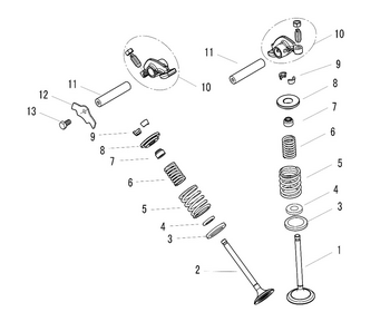 4 Valve rocker arm assembly, valve