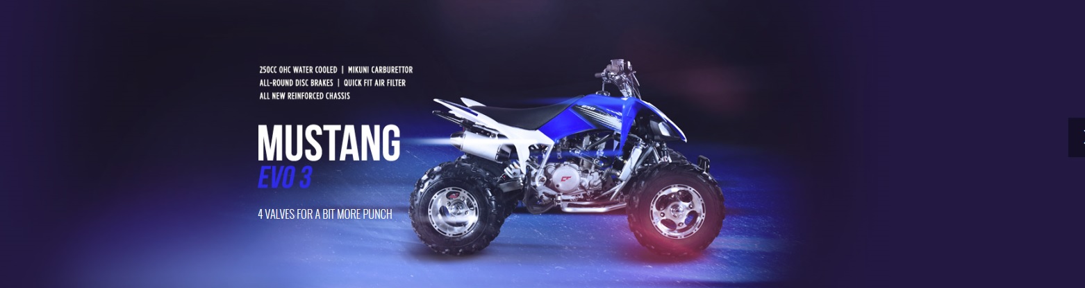 Brand New Crossfire Mustang EVO 3 ATV is now available. A fantastic sports Quad Bike.